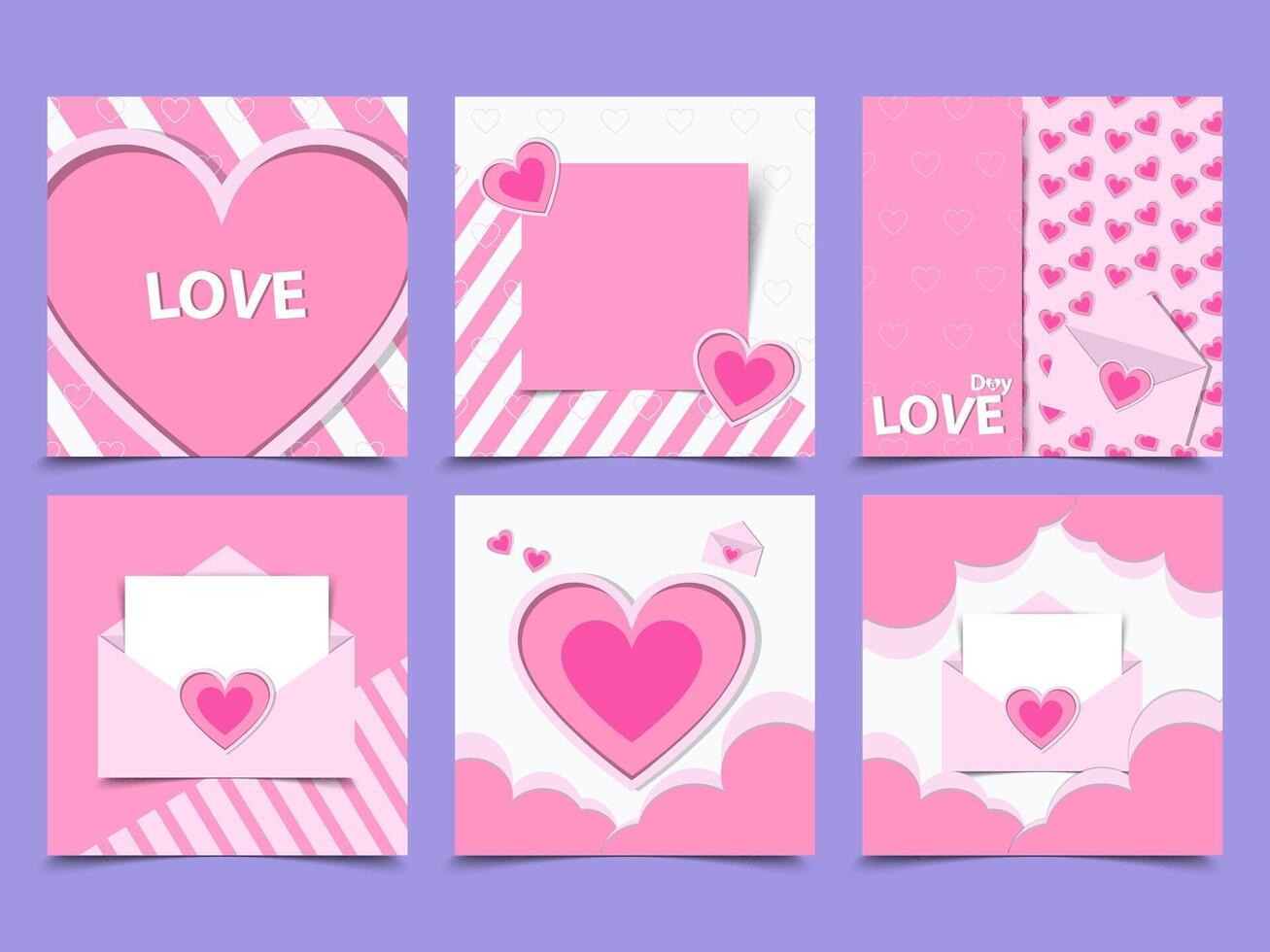 Happy valentine's day background collection for hearts day card design. vector