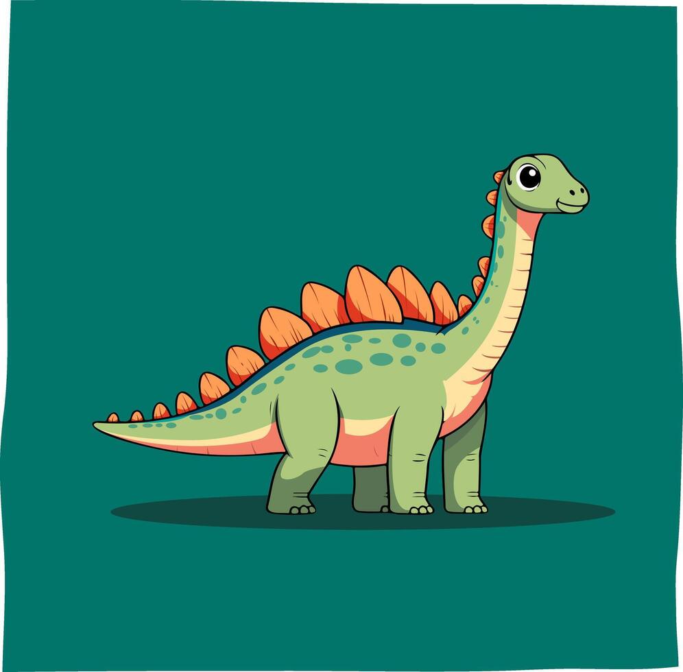 Graphic illustration of amargasaurus, dinosaur, suitable to be placed in content with that theme. vector