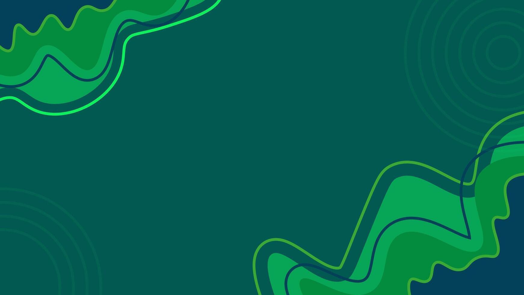 Abstract green background with wave theme in the corner, suitable for presentation or wrapping paper vector