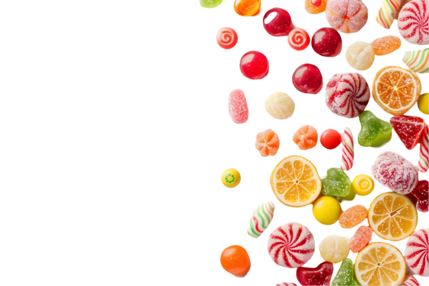 Vibrant Assorted Candies with Bright Colors and Sweet Details png