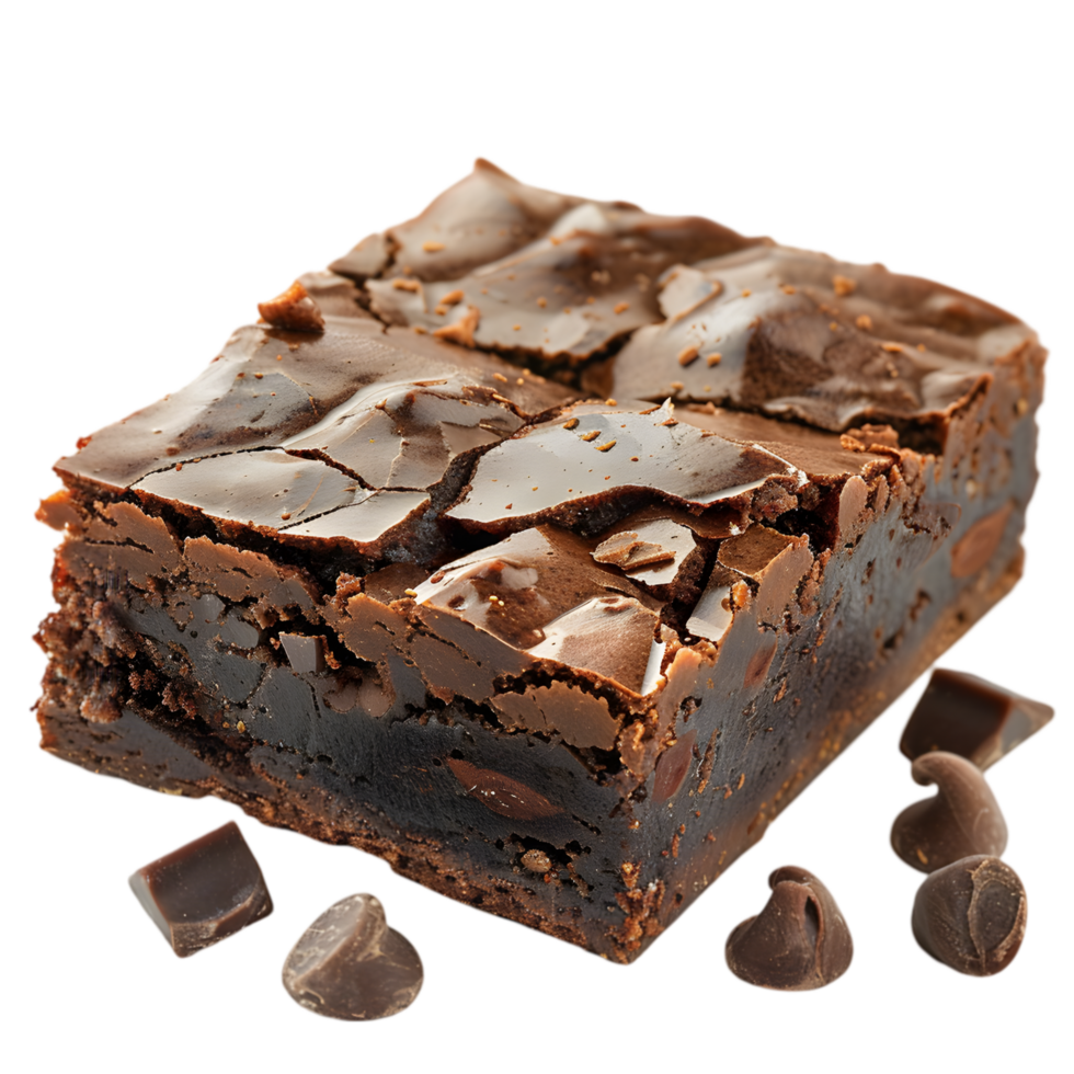 Rich and Fudgy Chocolate Brownie with Cracked Top png