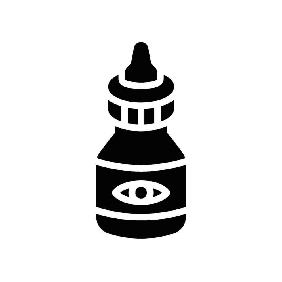 eye drops Glyph Icon White Background vector