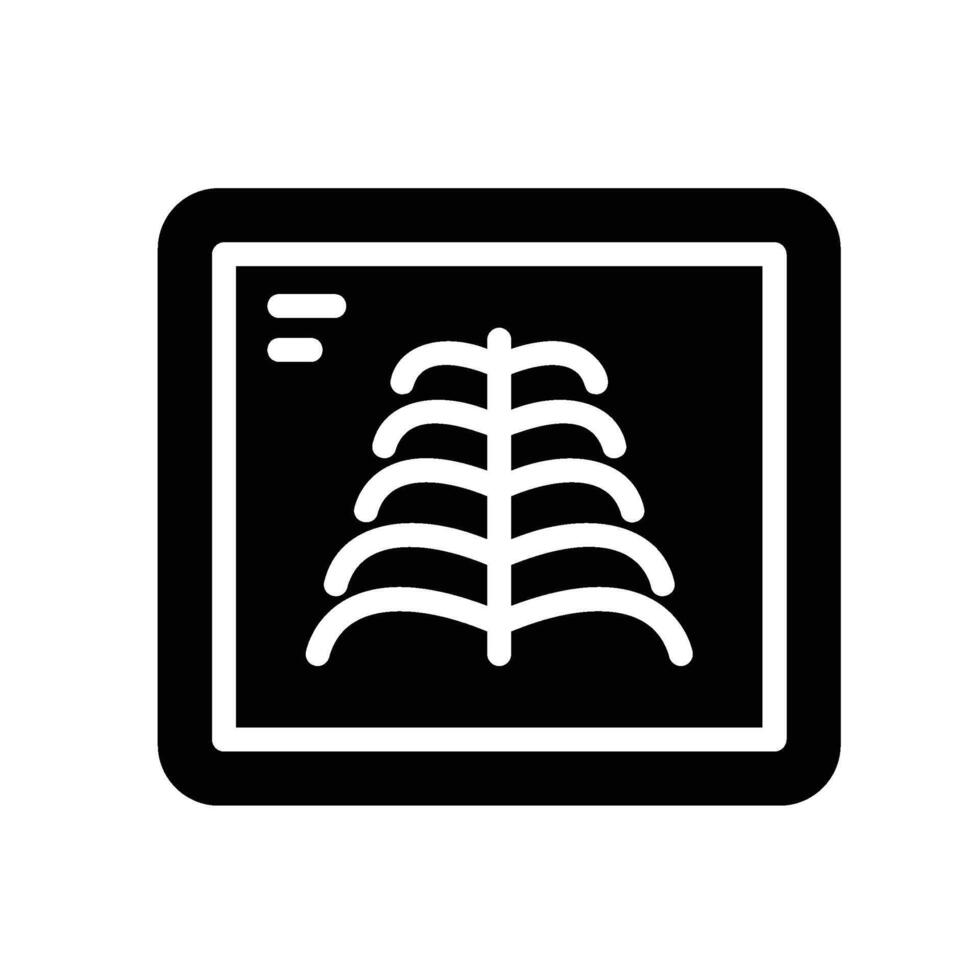 x-ray Glyph Icon White Background vector