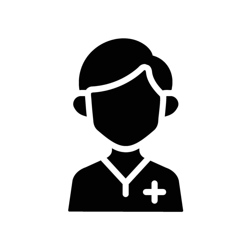 patient Glyph Icon White Background vector