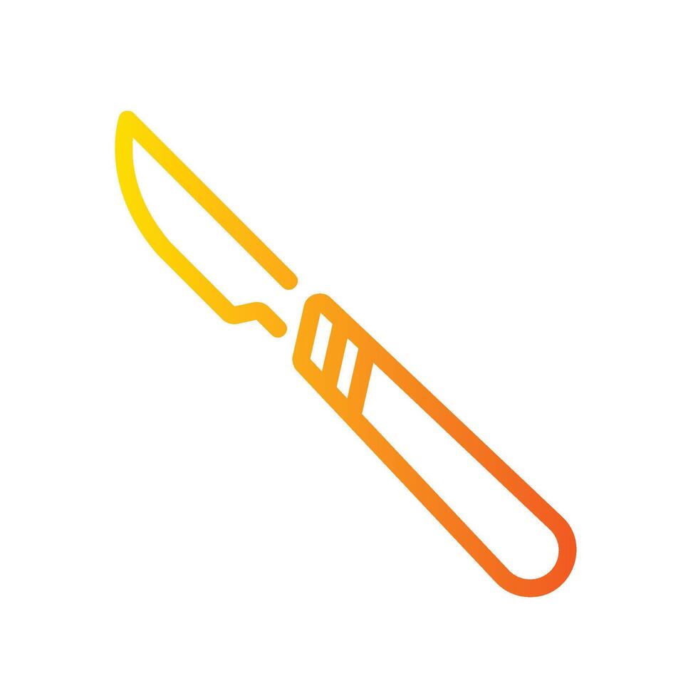 scalpel Line Gradient Icon White Background vector