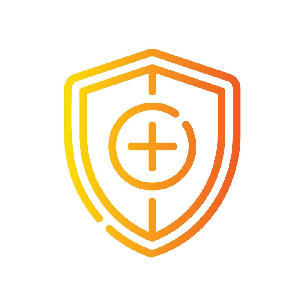 health Line Gradient Icon White Background vector