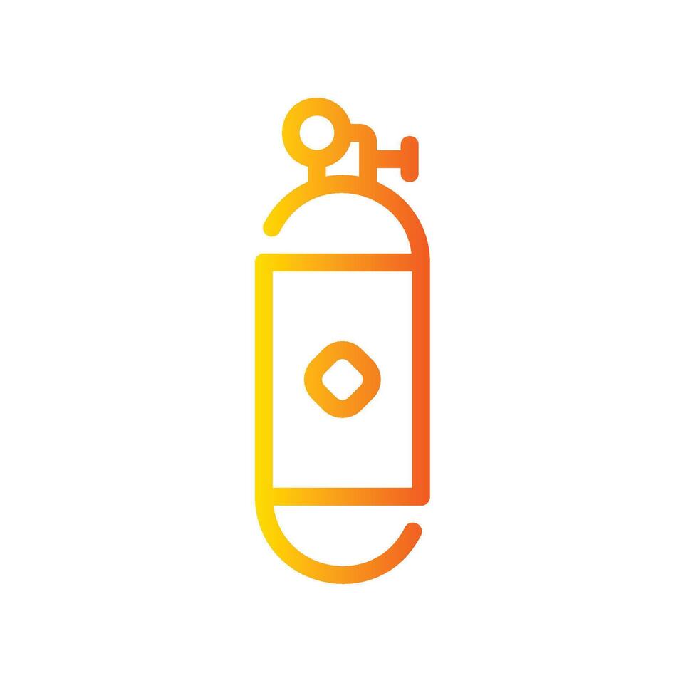 oxygen tank Line Gradient Icon White Background vector