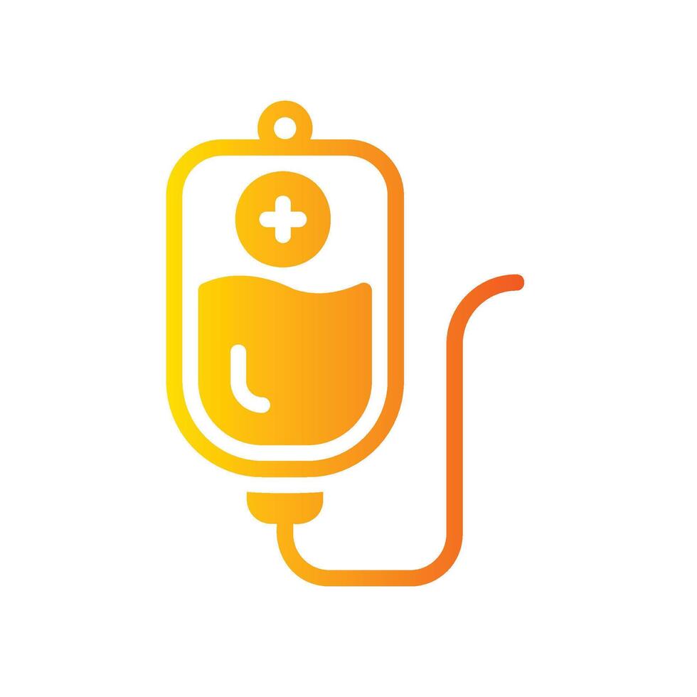 blood bag Flat Gradient Icon White Background vector