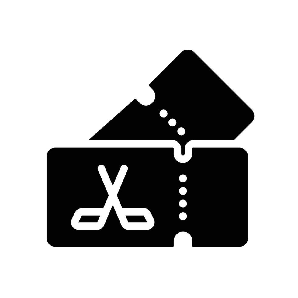 ticket Glyph Icon White Background vector