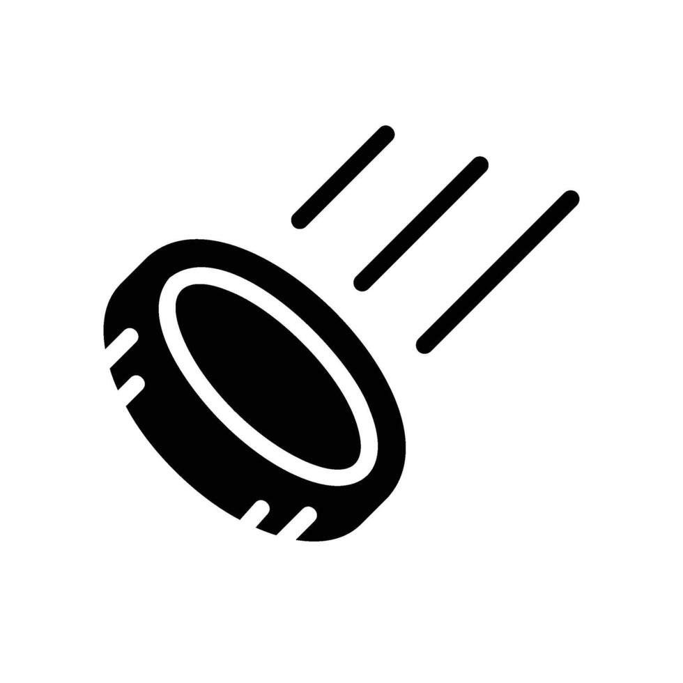 puck Glyph Icon White Background vector