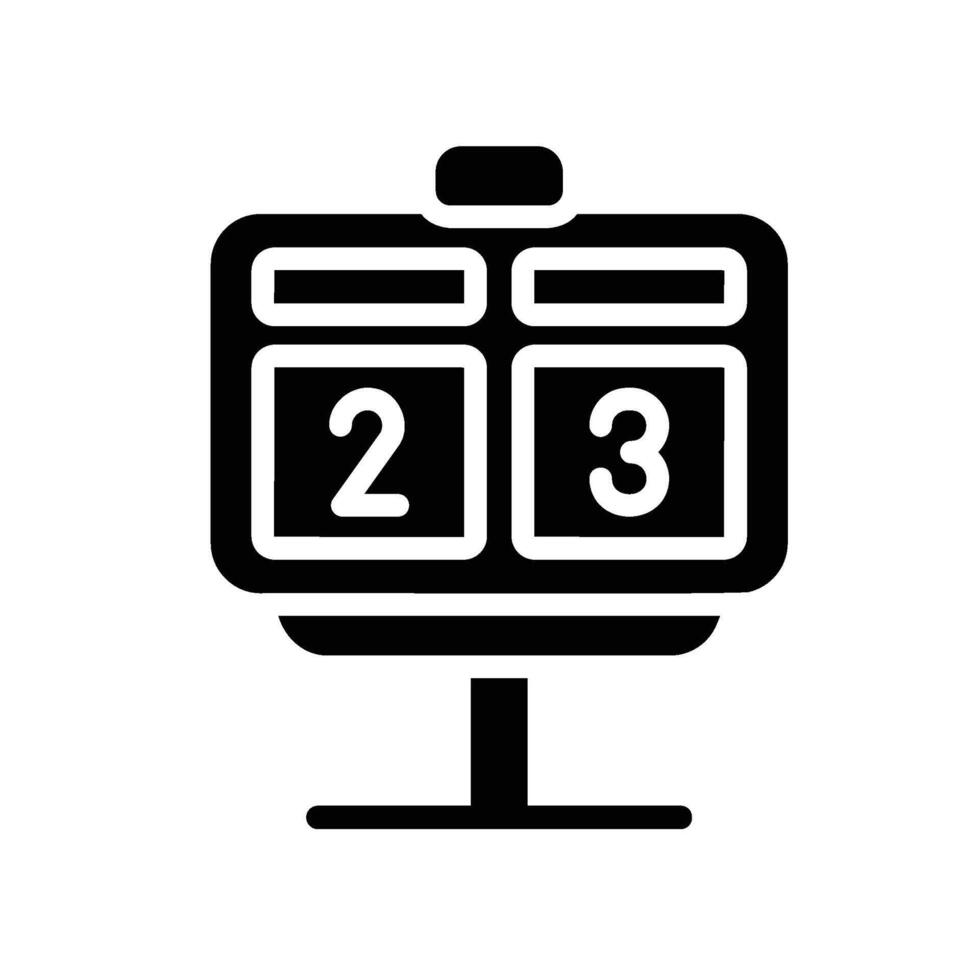 scoreboard Glyph Icon White Background vector