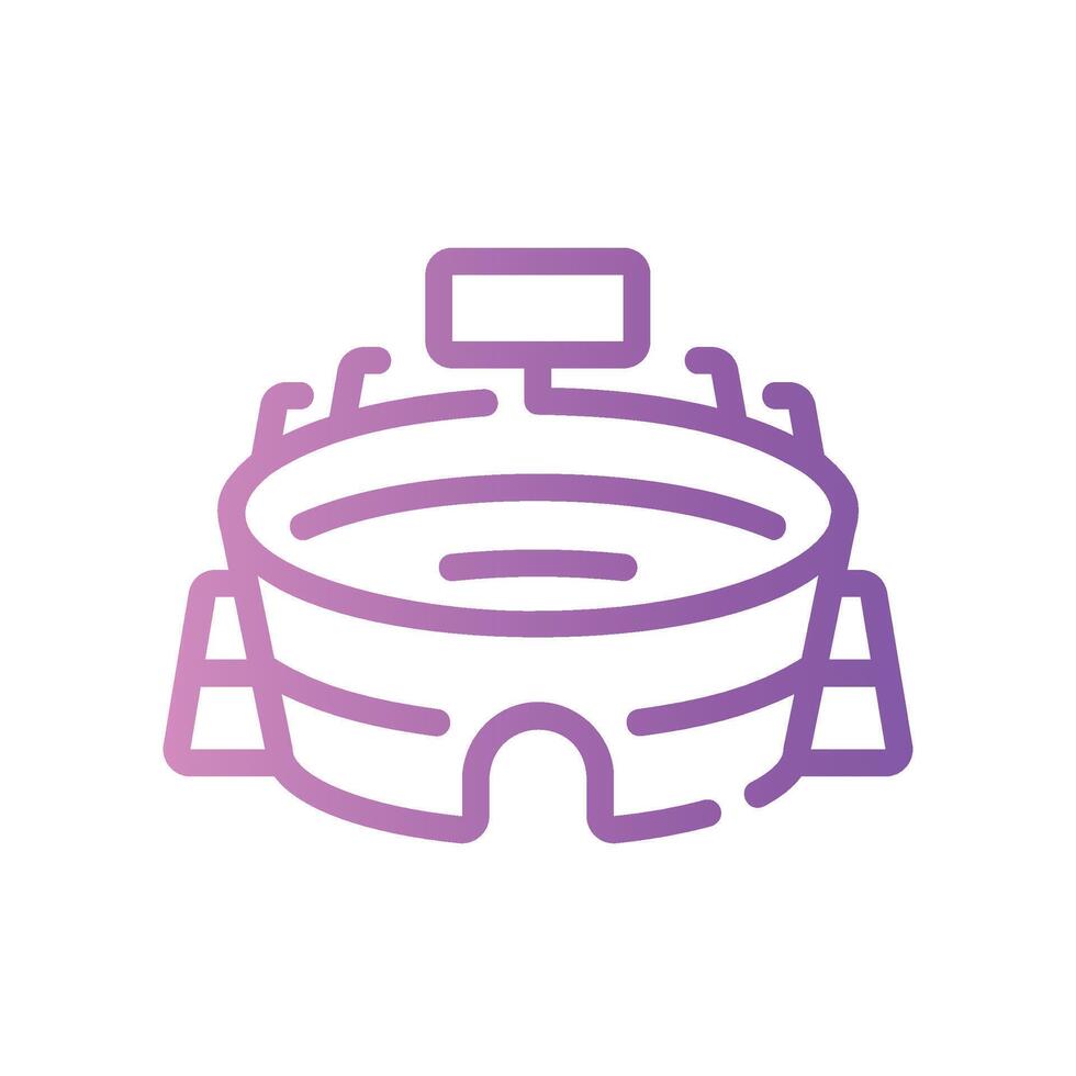 stadium Line Gradient Icon White Background vector