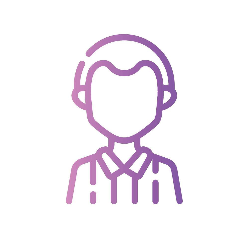 referee Line Gradient Icon White Background vector