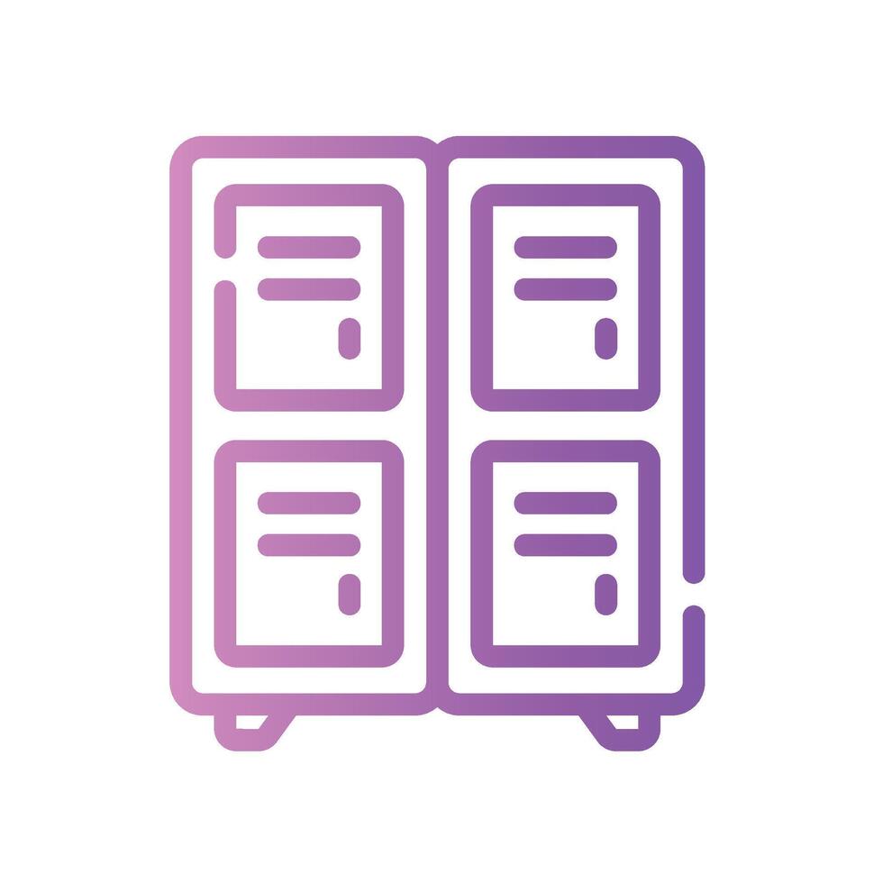 lockers Line Gradient Icon White Background vector