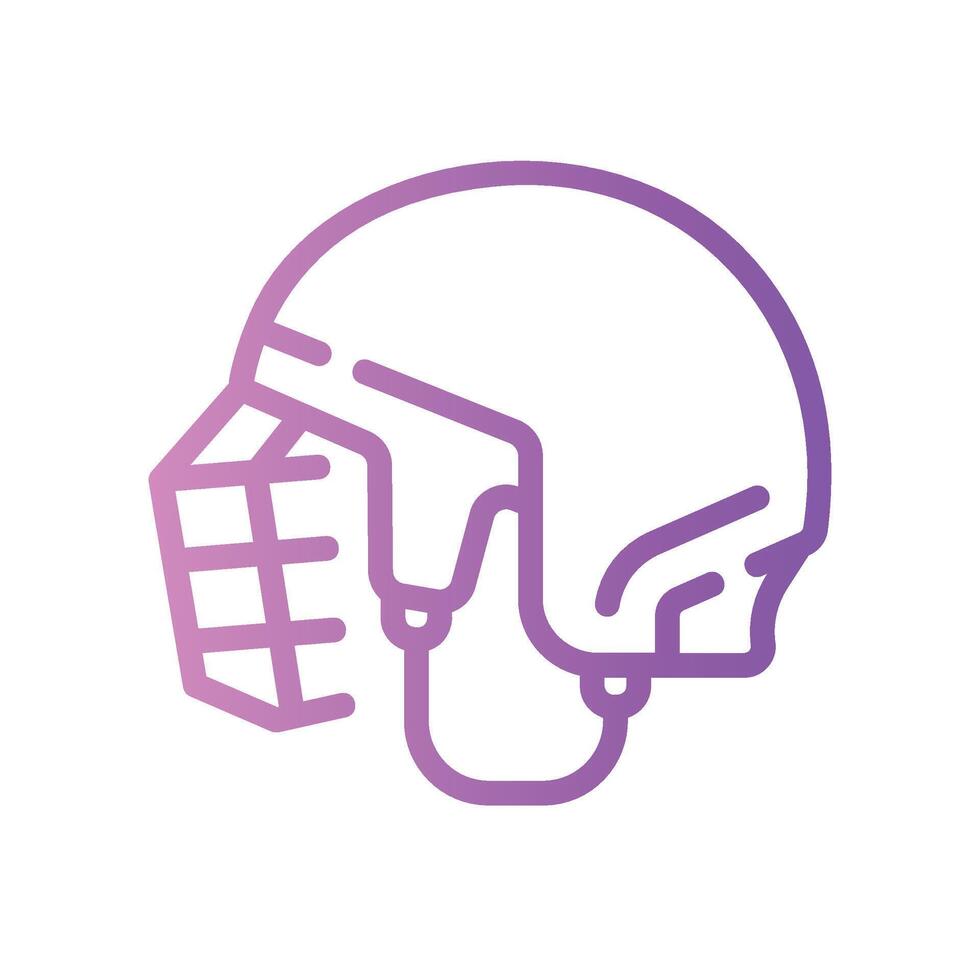 helmet Line Gradient Icon White Background vector
