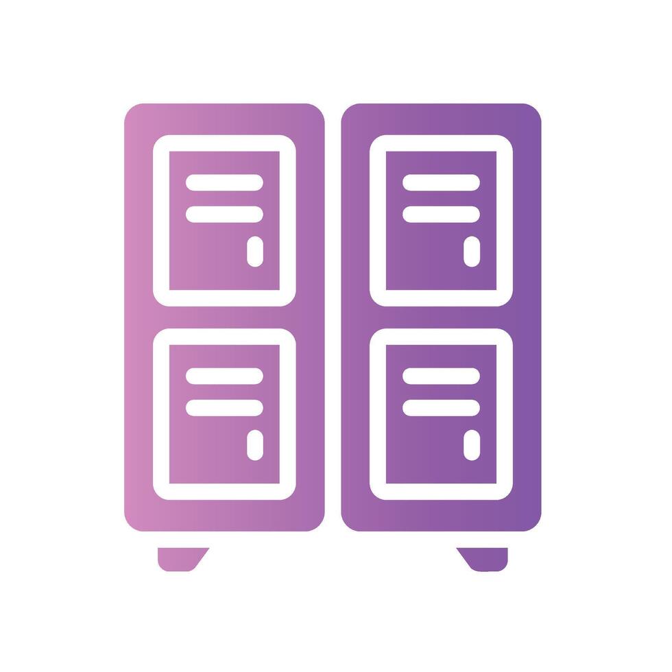 lockers Flat Gradient Icon White Background vector