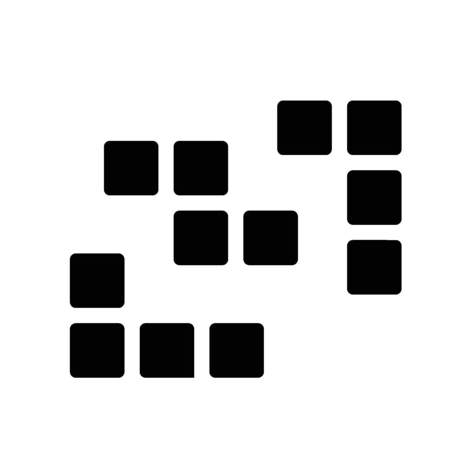 tetris Glyph Icon White Background vector