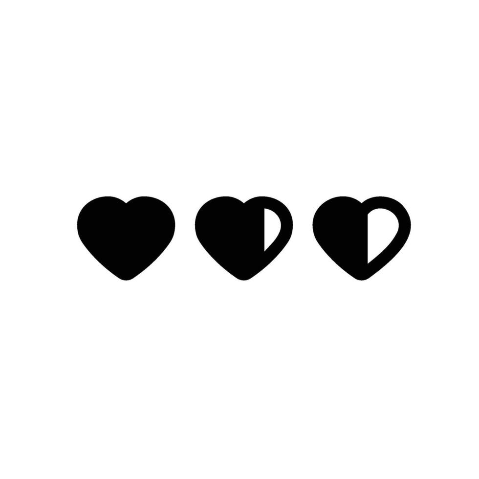 heart Glyph Icon White Background vector
