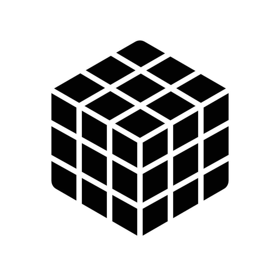 rubik Glyph Icon White Background vector