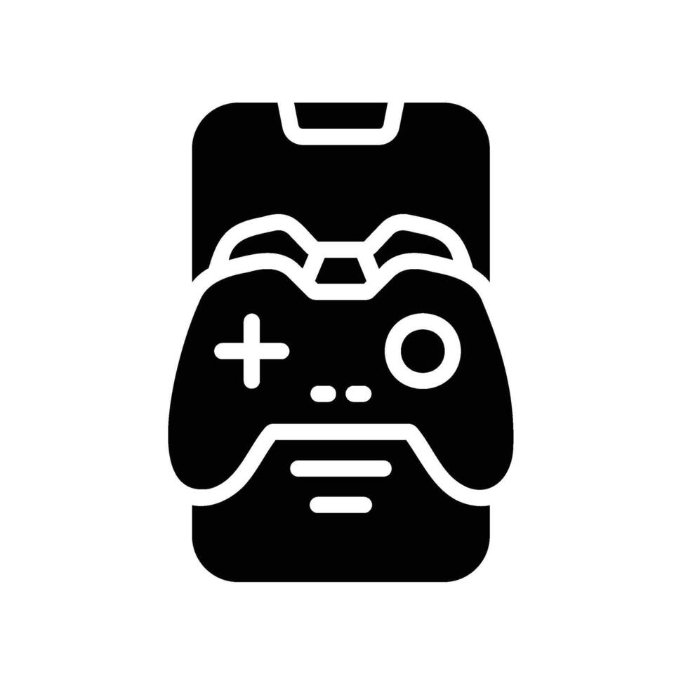 mobile game Glyph Icon White Background vector