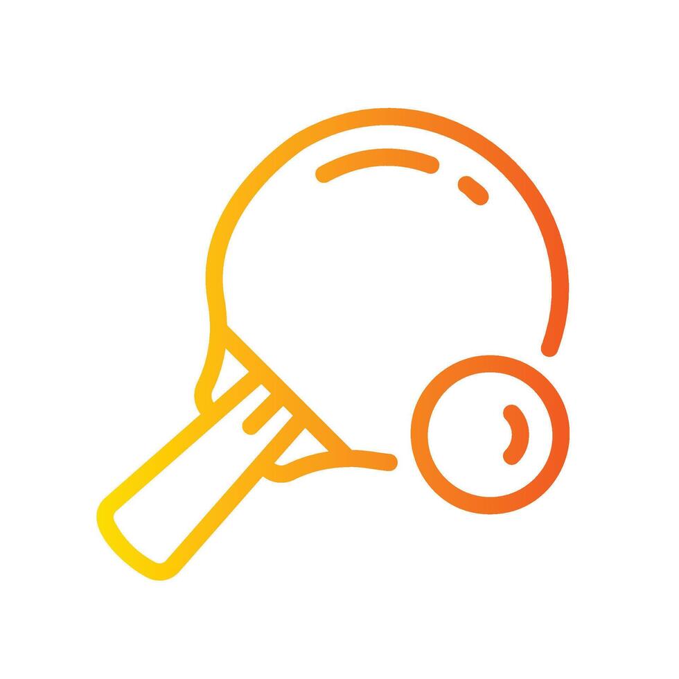 ping pong Line Gradient Icon White Background vector