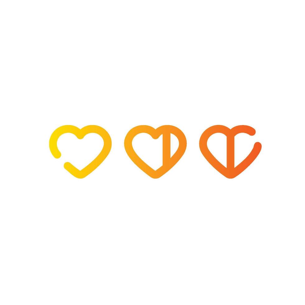 heart Line Gradient Icon White Background vector
