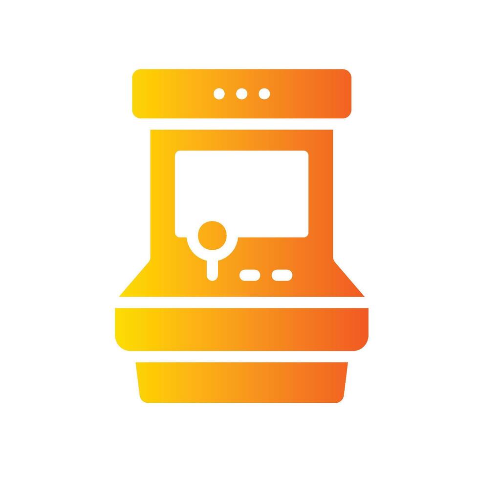 arcade machine Flat Gradient Icon White Background vector