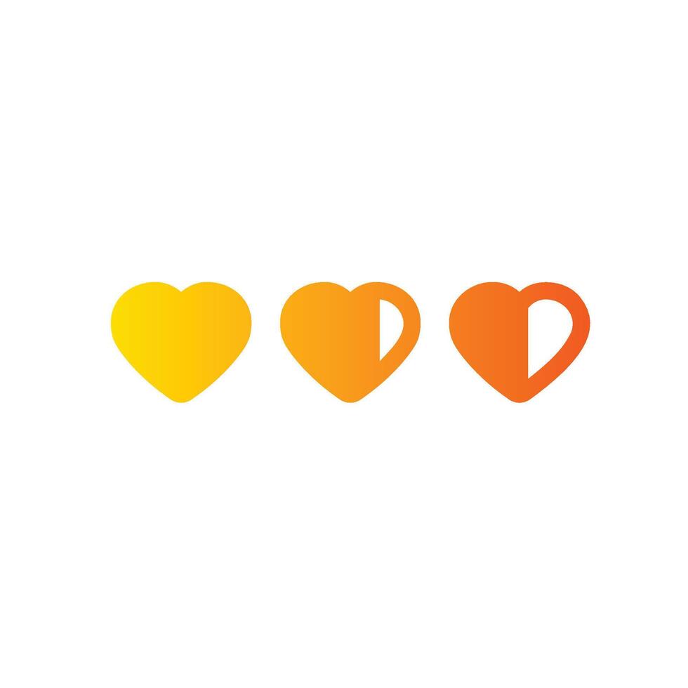 heart Flat Gradient Icon White Background vector