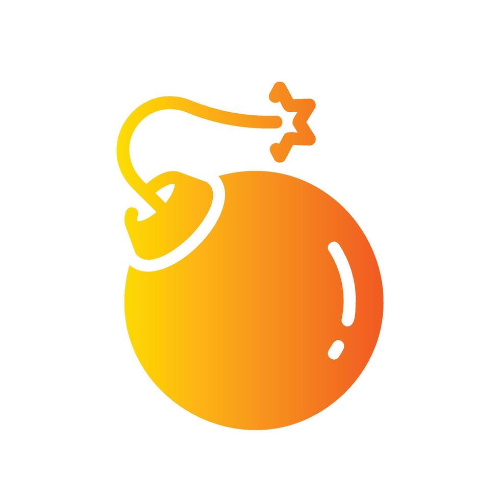 bomb Flat Gradient Icon White Background vector
