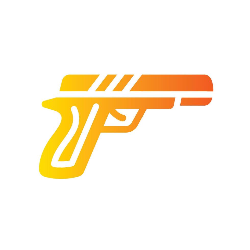 gun Flat Gradient Icon White Background vector