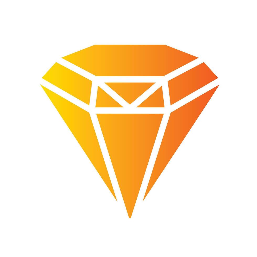 diamond Flat Gradient Icon White Background vector
