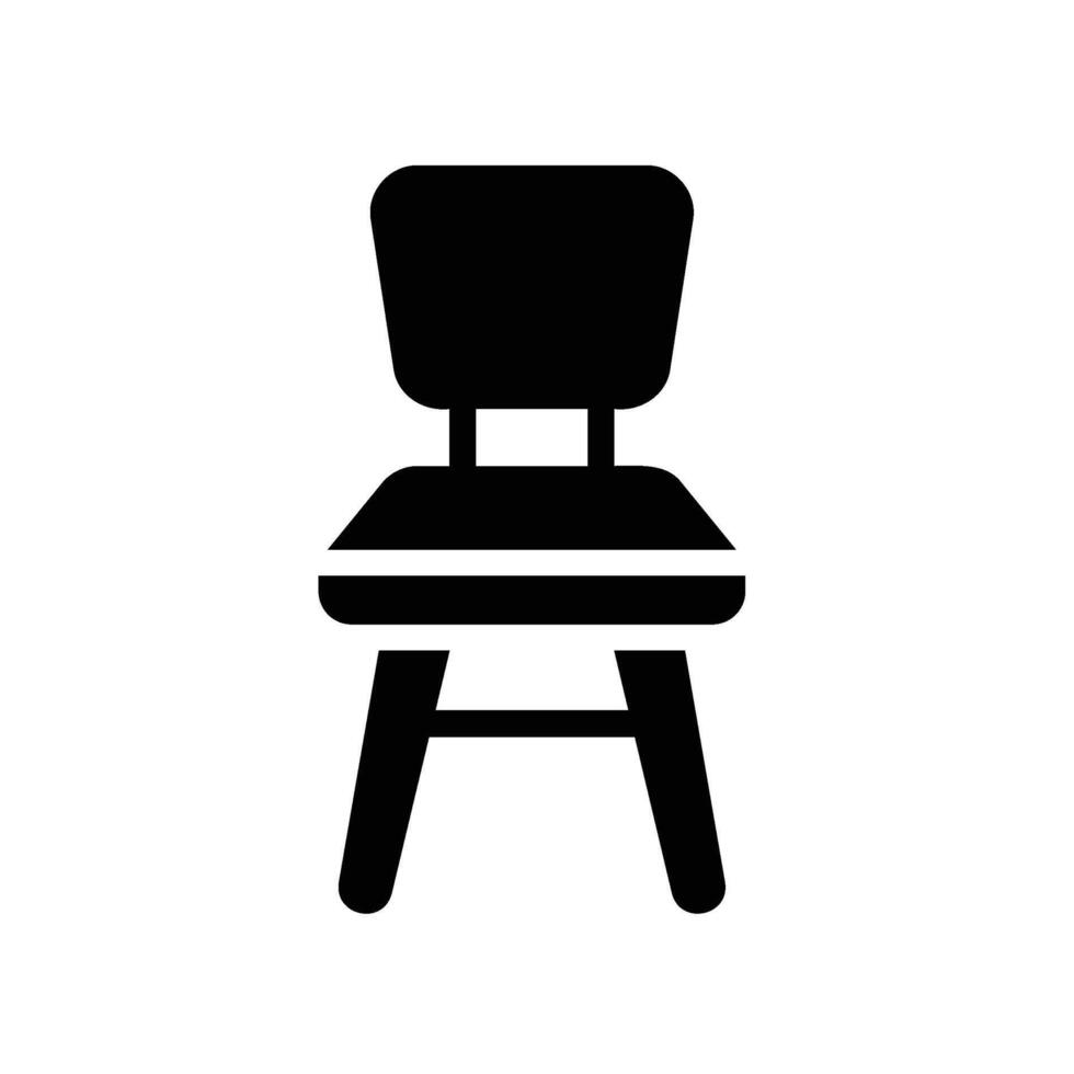 chair Glyph Icon White Background vector
