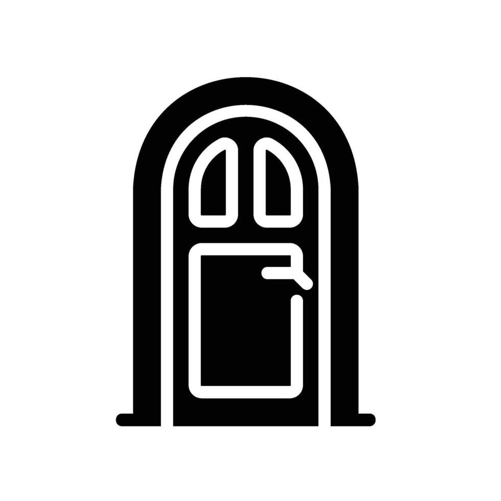 door Glyph Icon White Background vector