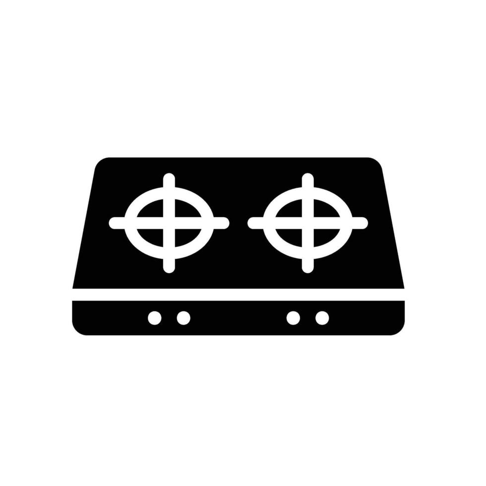 stove Glyph Icon White Background vector