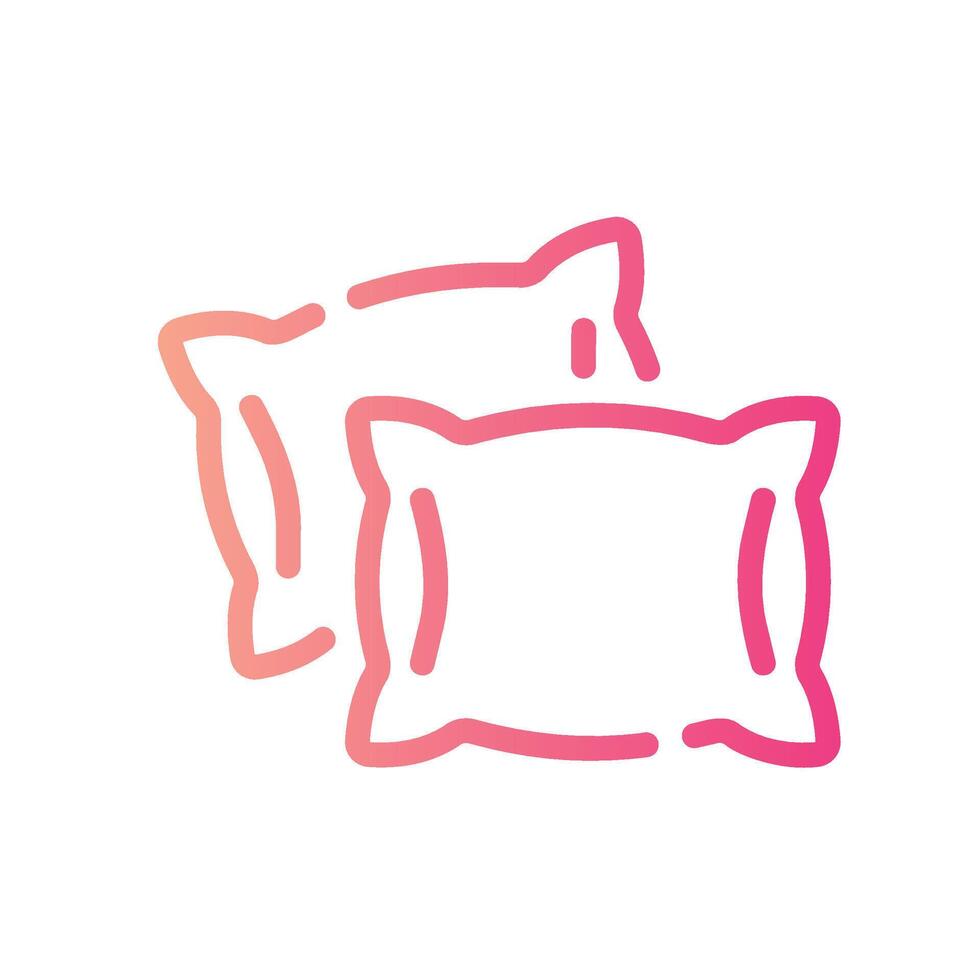 pillow Line Gradient Icon White Background vector