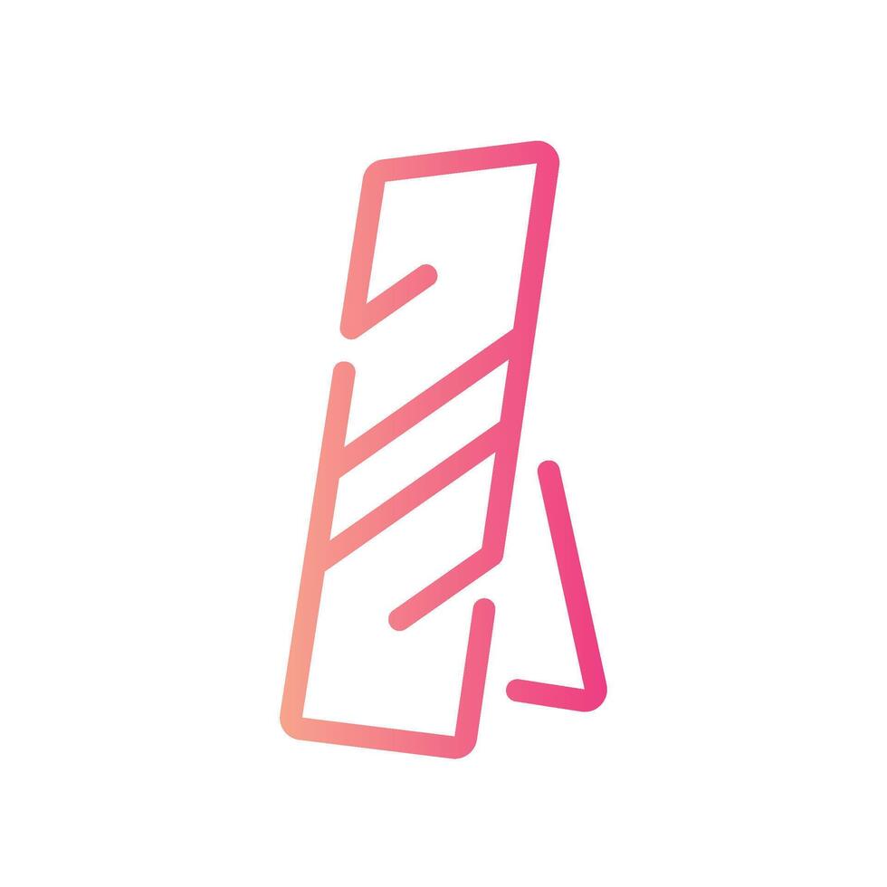 mirror Line Gradient Icon White Background vector