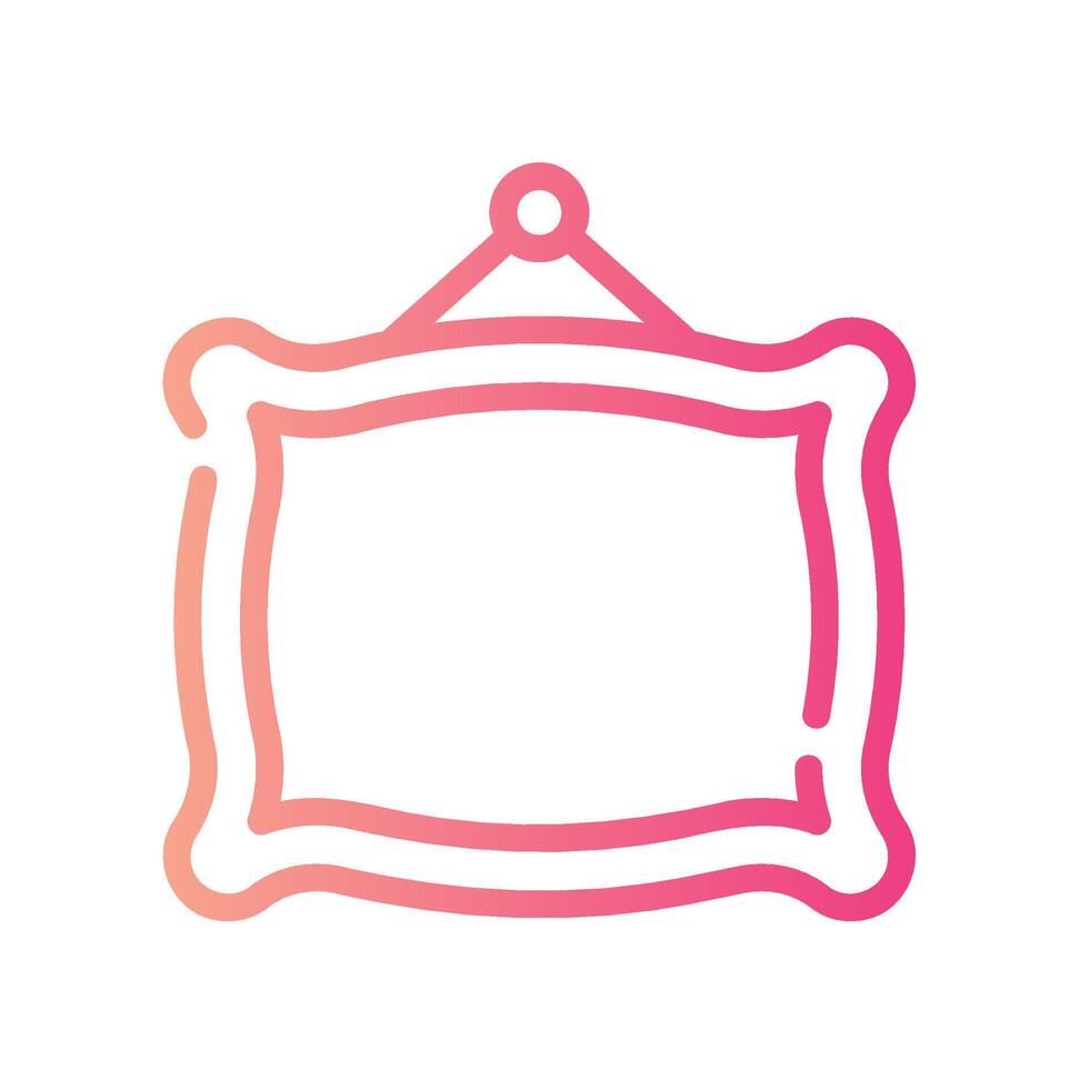 photo frame Line Gradient Icon White Background vector