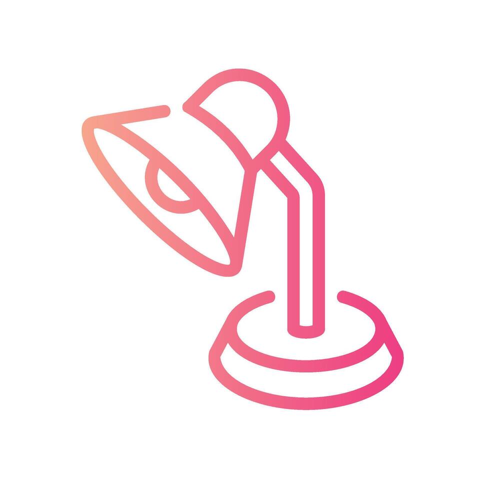table lamp Line Gradient Icon White Background vector