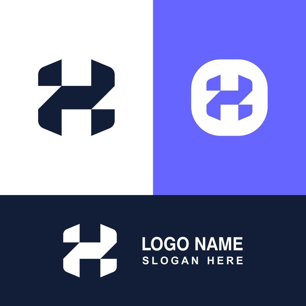 H shape logo for business sign. Modern and Simple Concept. vector