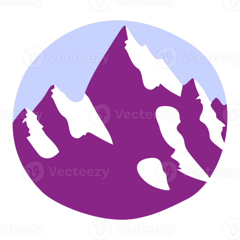 Circle frame ice mountain png