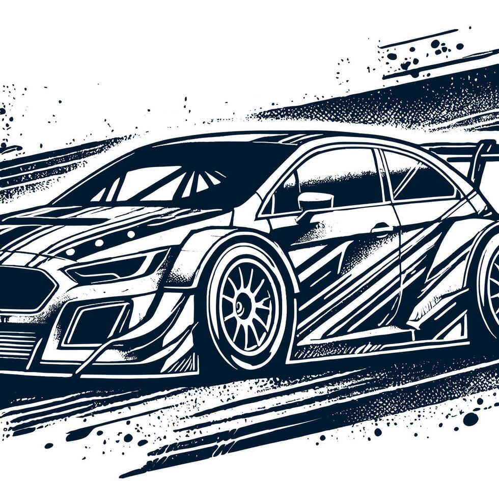 A racing car on a white background vector