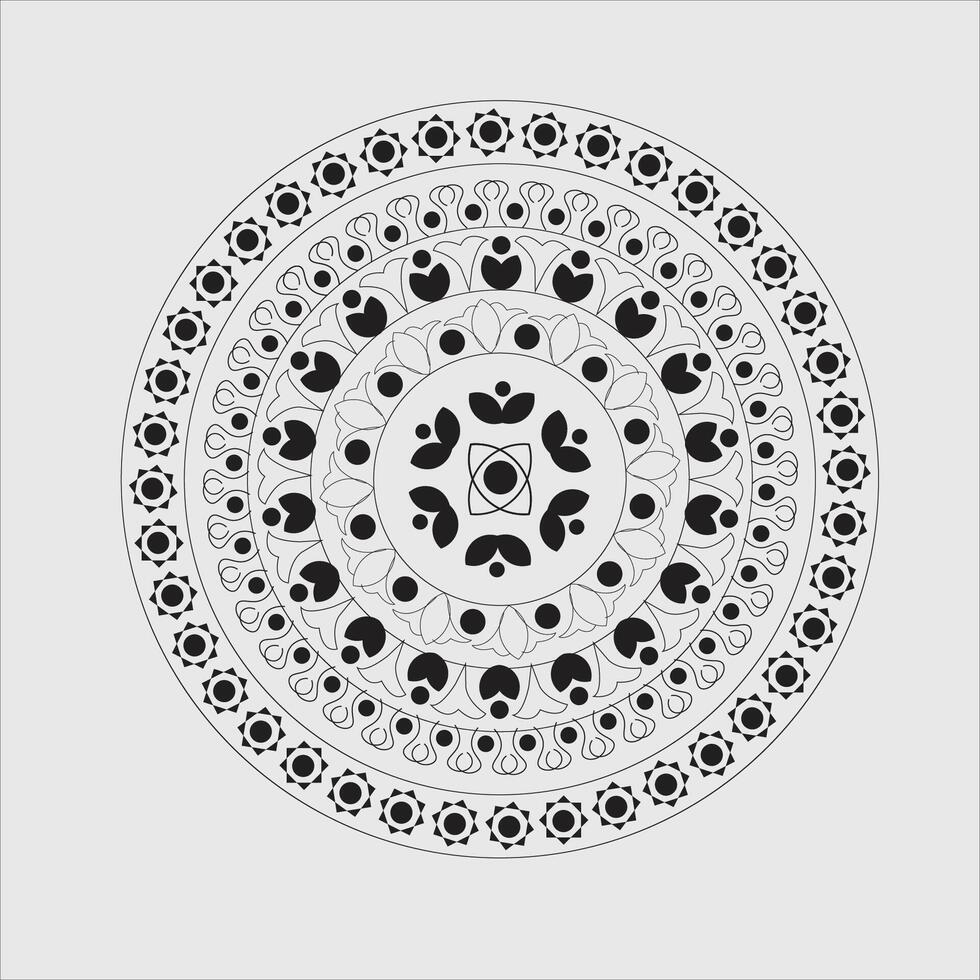 mandala outline for colouring book page vector