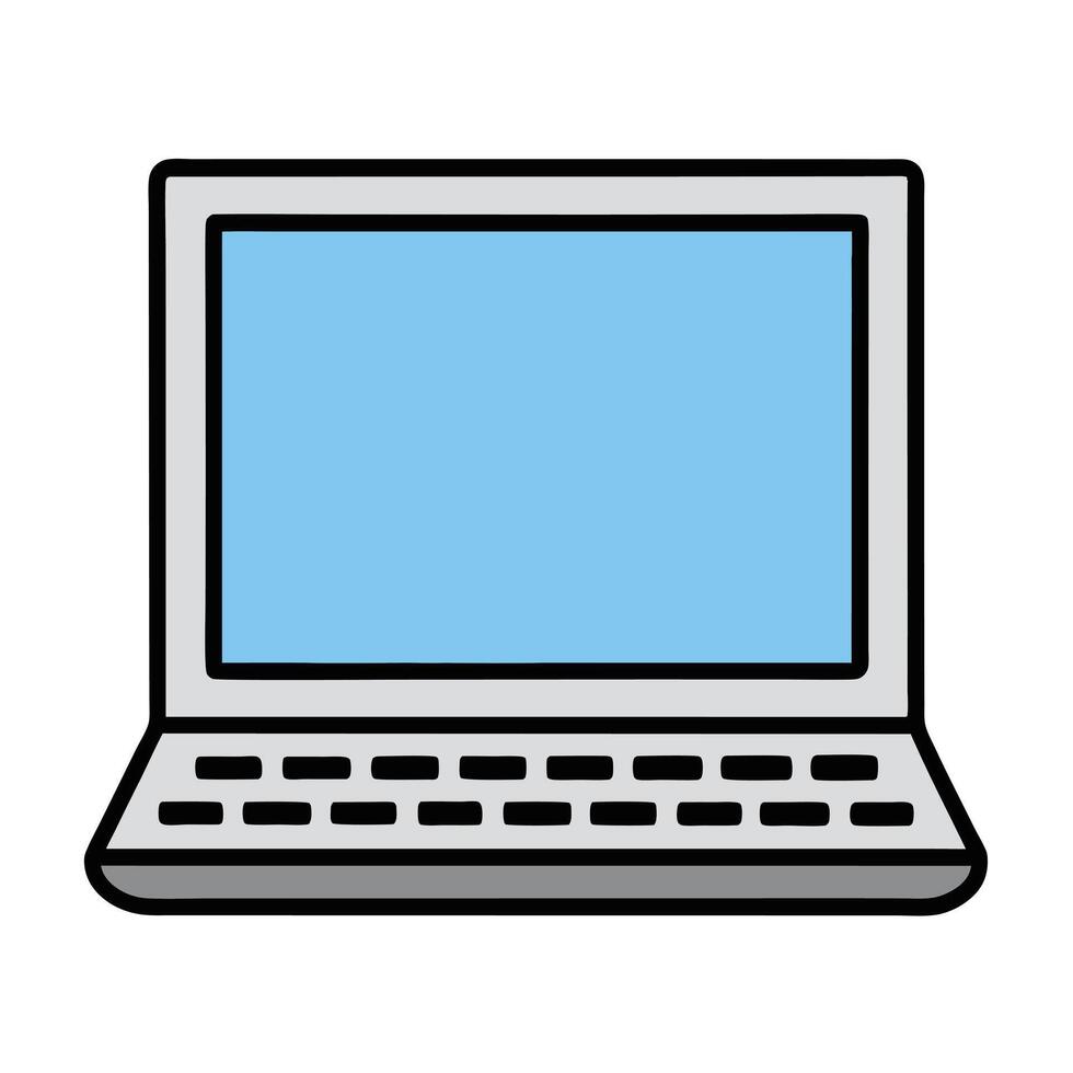 Minimalist Laptop Computer Design vector