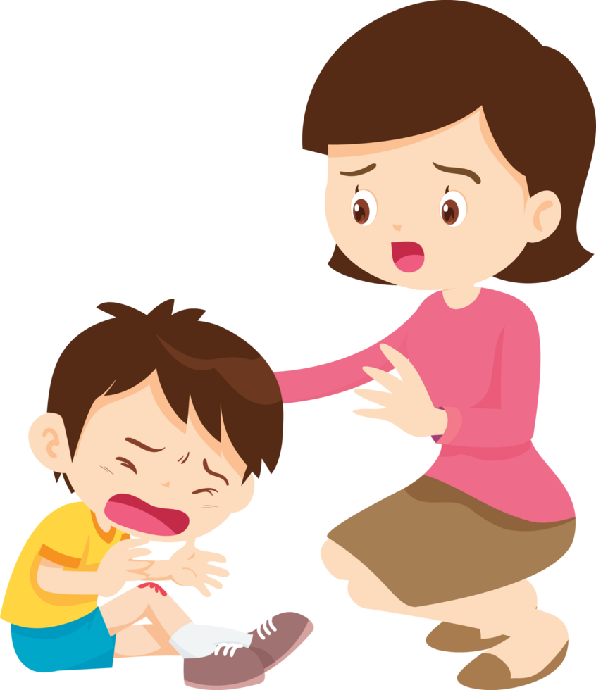 teacher consoles a young student who is visibly upset png