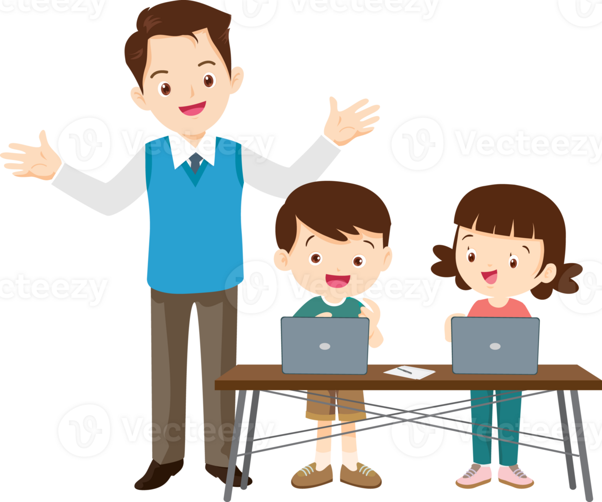tech-savvy teacher introduces new learning methods png