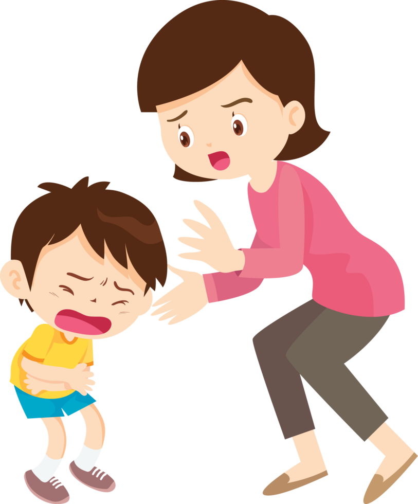 A loving parent supports her child, showing deep concern png