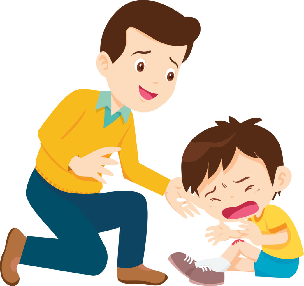 teacher shows care to her crying student png