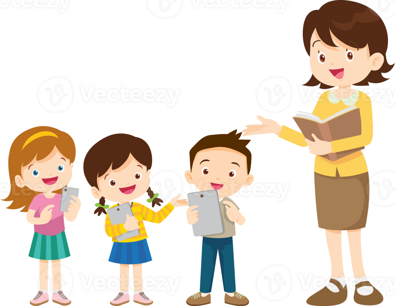 A fun lesson with tablets keeps the kids engaged png
