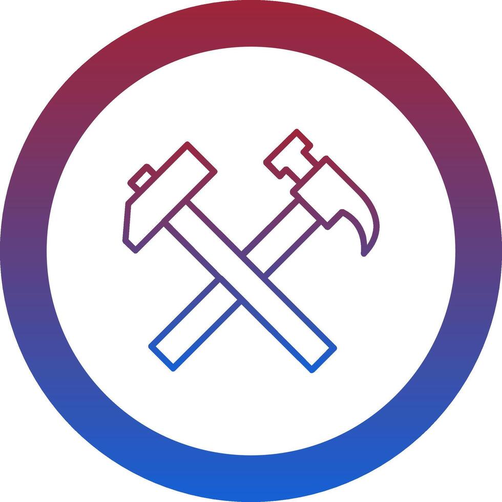 Crossed Hammers Icon Design Symbol vector
