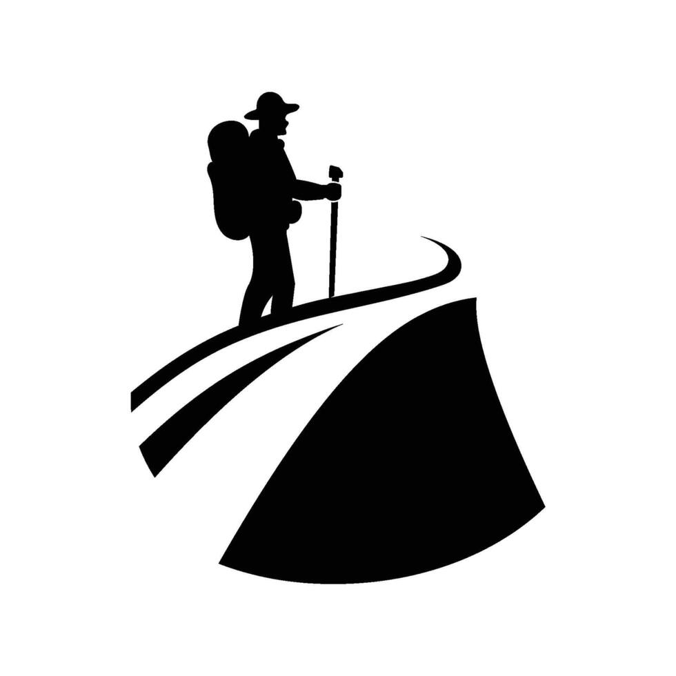Hiking icon logo design template isolated illustration vector